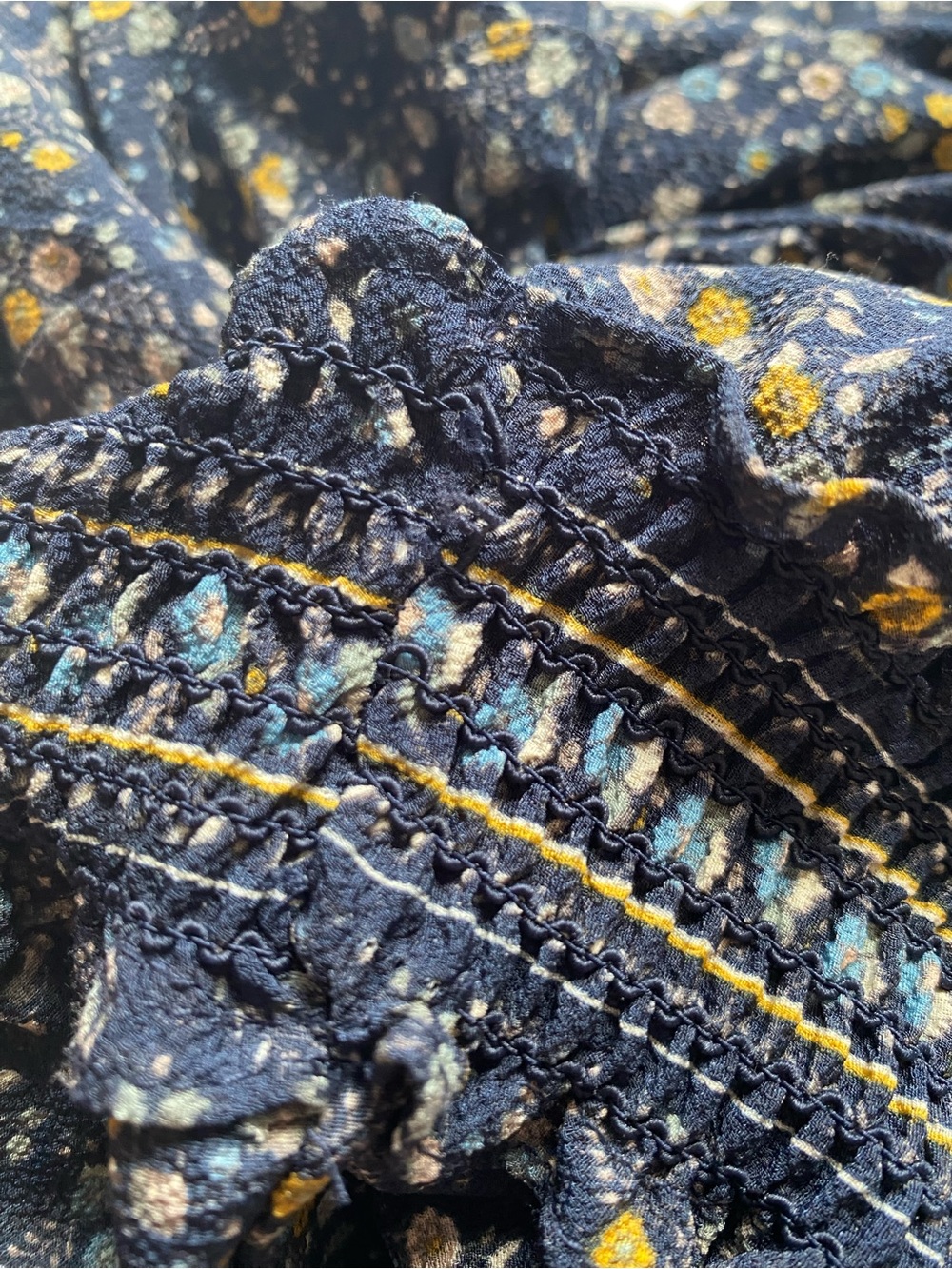 Max Studio Navy Floral Tiered Maxi Dress SZ L - Picture 16 of 16